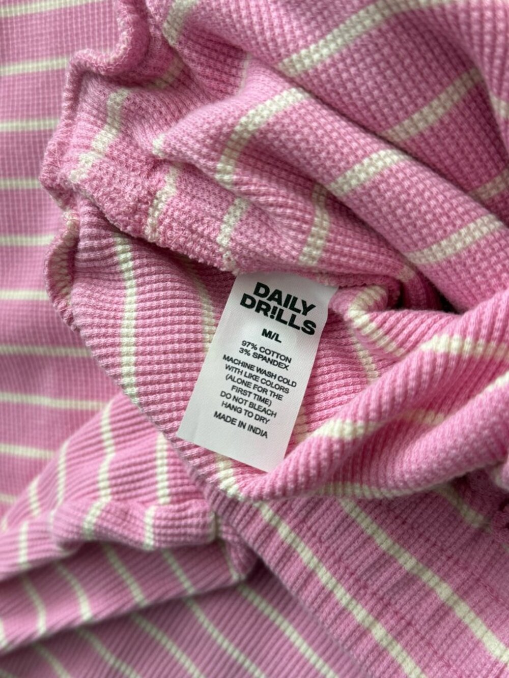 Daily Drills - Thermal Resort Pants - Taffy + Cream Stripe - Size M/L - Picture 4 of 4
